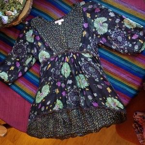 Floral sheer tunic
